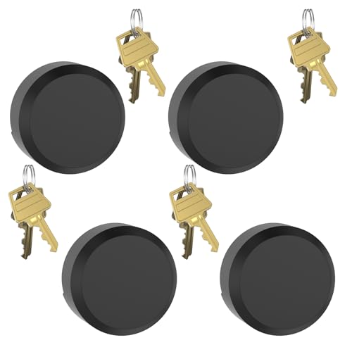 Image of 4 Pack 2.9 Inch(73mm) Hidden Shackle Padlocks Keyed Heavy Duty Reinforced Surface Puck Lock,Chrome Trailer Puck Padlocks for Enclosed Trailers,Shipping Containers,Storage Units