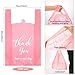 Harloon 200 Pcs Thank You T Shirt Bags Plastic 12'' x 20'' Reusable and Disposable Bags for Small Businesses Grocery(Pink)