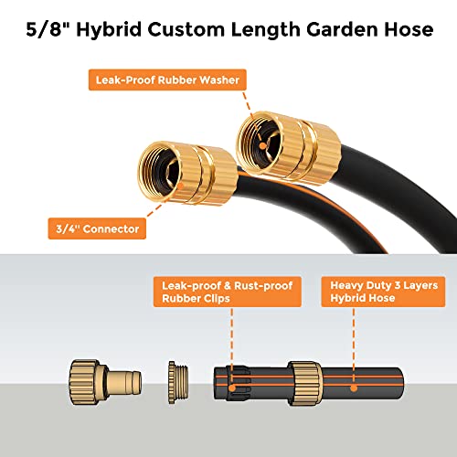 Giraffe Tools Leader Hose 5/8" X 6Ft, Custom Length, No Kink, Flexible, Leakproof Water Hose With Female To Female Fittings, 600 Burst Psi #TOP1