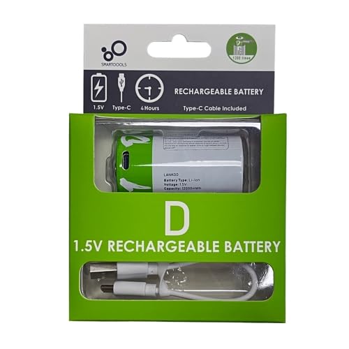 KP Original C-Type USB Lithium Ion Rechargeable Battery, 1200 Cycles with Type C Connection Cable (D Cell (Pack of 2))-image-32