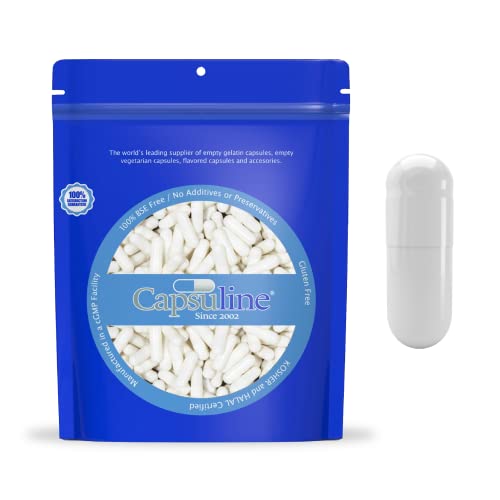 Capsuline Colored Size 0 Empty Gelatin Capsules White/White 50000 Count ...
