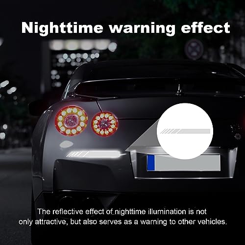 Image of Augeny 2 PCS Car Rear View Mirror Stickers, Waterproof Vinyl Auto Side Rearview Mirror Stripes, Universal Reflective Anti-Collision Striped Warning Decal for Most Vehicles (White)
