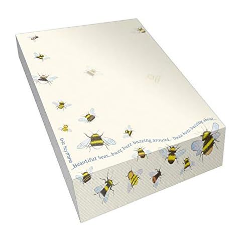 Buzzing Bees Slant Writing Note Pad by Emma Ball Cover