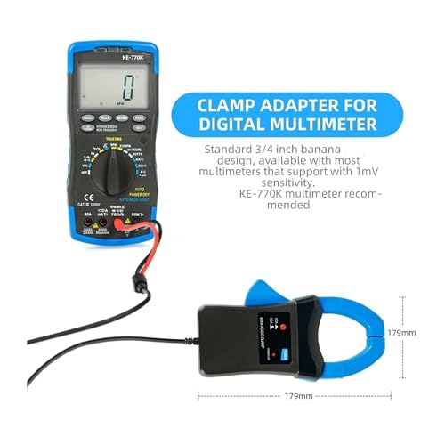 Pinza Amperimétrica Digital FUSWIP 600A AC/DC con Adaptador y Sondas de Prueba, Indicador LED, Sin Batería miniatura 3