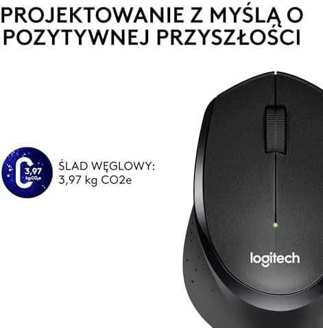 Logitech M330 Silent Plus Mysz bezprzewodowa, 2.4GHz z nanoodbiornikiem USB, 1000 DPI śledzenie optyczne, żywotność baterii 2 lata, kompatybilna z PC, Mac, Laptop, Chromebookem - Czarny