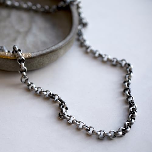 Juego de joyas Belcher duradero de plata de ley oxidada unisex 3