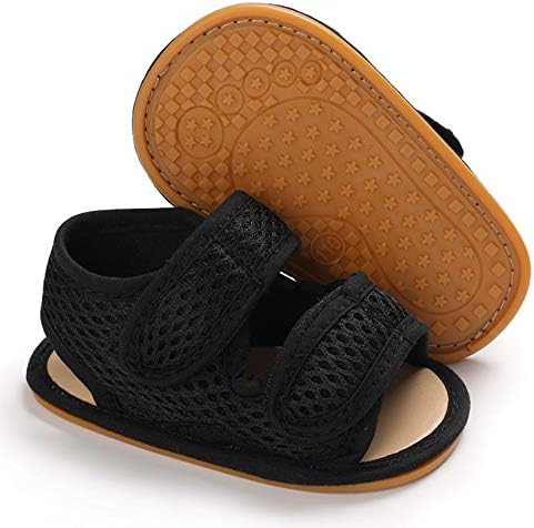 RVROVIC Baby Boys Girls Sandals Premium Soft Anti-Slip Rubber Sole Infant Summer Outdoor Shoes Toddler First Walkers (6-12 Months Infant, 1-Black)