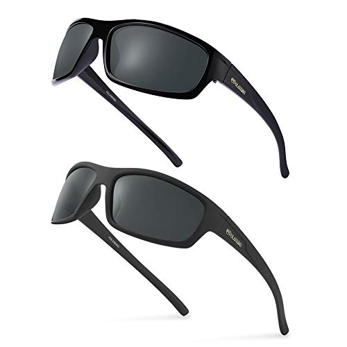 image for POLARKING 2 PACK Polarized Sport Sunglasses for Men Matte Finish Sun g