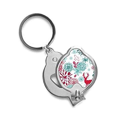 Illustration animaux cerf fleurs oiseau coupe-ongles compact pour trousse de toilette