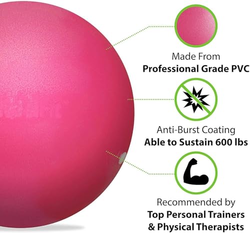 Image of Mini Exercise Ball 9 Inch (23cm) - Small Soft Pilates Ball for Yoga, Core & Ab Workouts - Anti-Burst Non-Slip Fitness with Inflatable Straw for Home Therapy (Multicolor(Mini Ball))