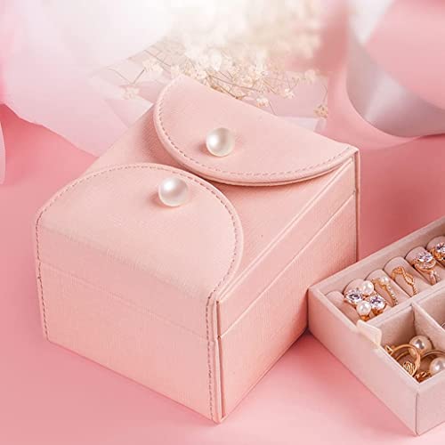 Schmuckaufbewahrungsbox Schmuck-Organizer Kleine Schmuckschatulle 2-lagiger Reise-Schmuck-Organizer Tragbarer Schmuckkoffer Geschenk für Frauen Mädchen Geschenk Schmuckaufbewahrung für Ringhalskette