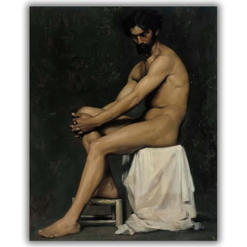 Seated Man by Albert Edelfelt impression sur toile giclée tableau format S