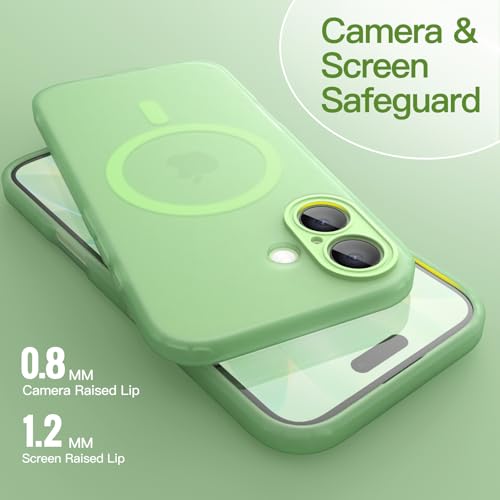 Image of JETech Magnetic Matte Case for iPhone 17, Sage | Compatible with MagSafe, Translucent Frosted Soft TPU Cover, Anti-Yellowing, Anti-Fingerprint, Shockproof