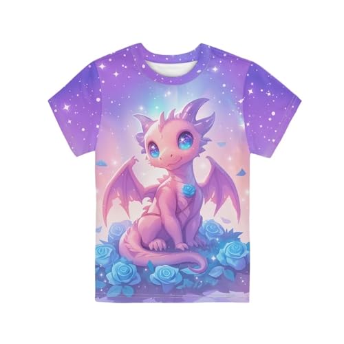 Image of Kids Graphic T-Shirt Boys Girls Novelty Tees Top Short Sleeve Shirts Summer Blouses 3-16
