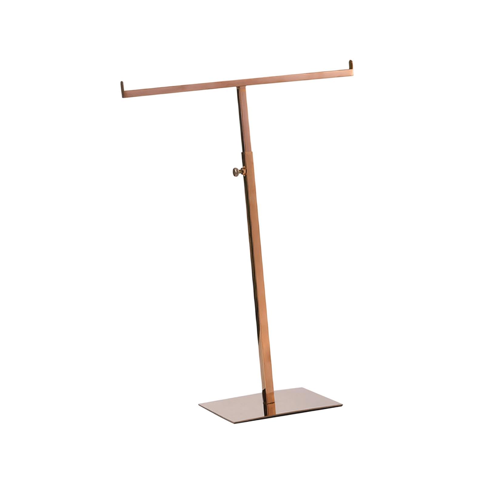 Exhibidor para Bolsos Soporte de Exhibición para Bolsos Gancho Doble Regulable Organizador de Collares Acero Resistente Adecuado para Boutique Hogar, Espejo Oro Rosa, Individual