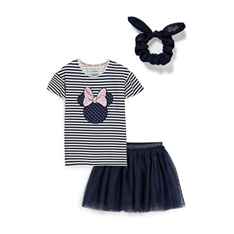 C&A Set Kinder Mädchen Stretch|Baumwolle Regular Fit Unifarben|Verziert Minnie Maus dunkelblau/weiß 122 Cover
