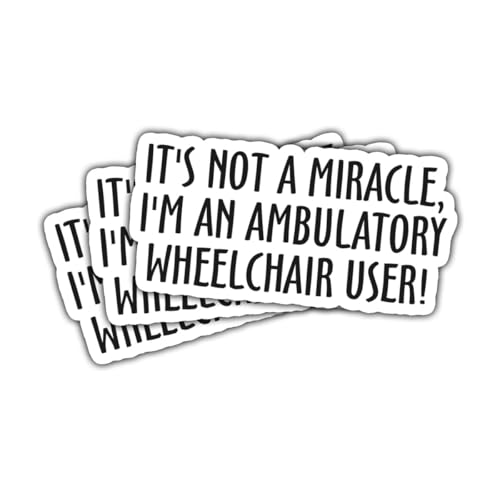 3 Pcs It’s Not a Miracle I’m an Ambulatory Wheelchair User Disability Pride Stickers for Disabled People, Students, Adults, Advocates Vinyl Decals for Laptop, Car, Water Bottle, Scrapbook 3 Inches