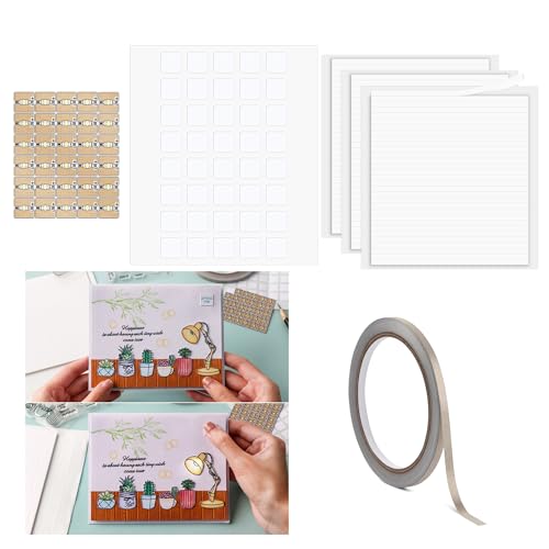 OTCRAFT Lot de 30 autocollants LED blancs et ruban conducteur tissé; kit artisanat pour cartes spéciales, scrapbooking, décoration, projets lumineux