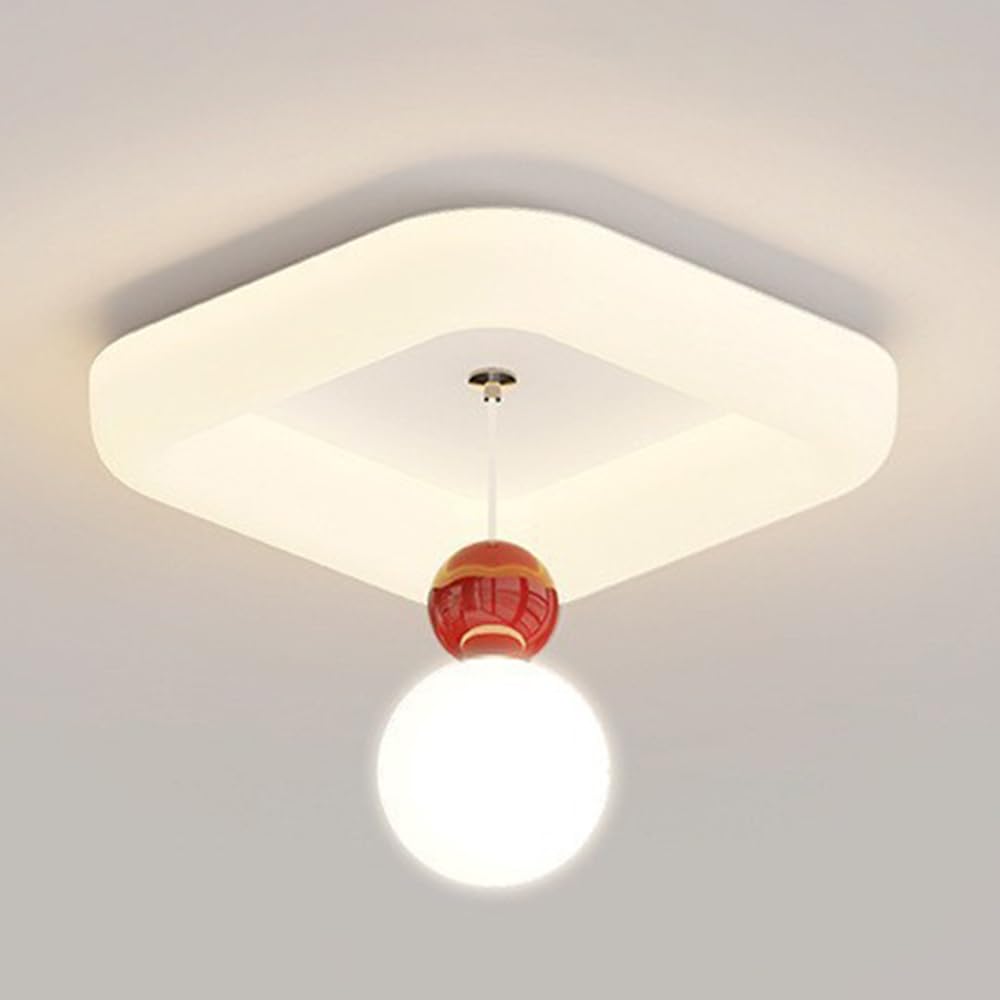 Lámpara de techo blanca con control remoto plafón LED regulable cuadrado para pasillo