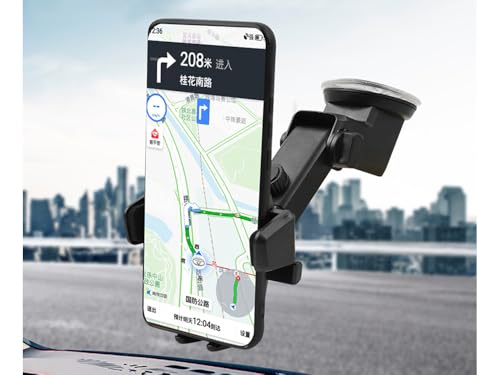 Image of Universal Car Mount - Strong Suction, Double Lock, 360 Rotation, Quick Release, Telescopic Arm, Windshield & Dashboard Compatible for All Mobile Phones. (MXK-525)