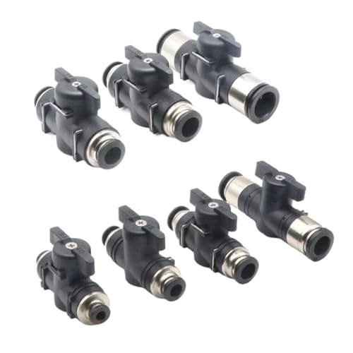 Válvula neumática de 6mm manual tipo interruptor giratorio push in negro 2