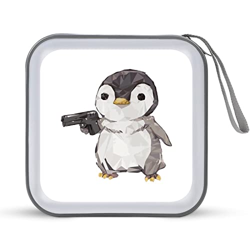 CDケース キュービック ペンギン DVDケース CD/DVD収納バッグ ディスクケース CD収納ボックス 40枚収納 Blu-rayケース メディアケース 両面収納 おしゃれ 防水 大容量 小型 持ち運び便利 薄型 ファスナー付 旅行 自宅