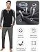 GAESHOW Mens Pajamas Set, Male Cotton Sleepwear Long Sleeve Shirt and Pant Set, O-Neck Winter Thermal Loungewear Pjs Grey Black