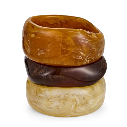 Acrylic Resin Bangles Bracelets for Women Wide Irregular