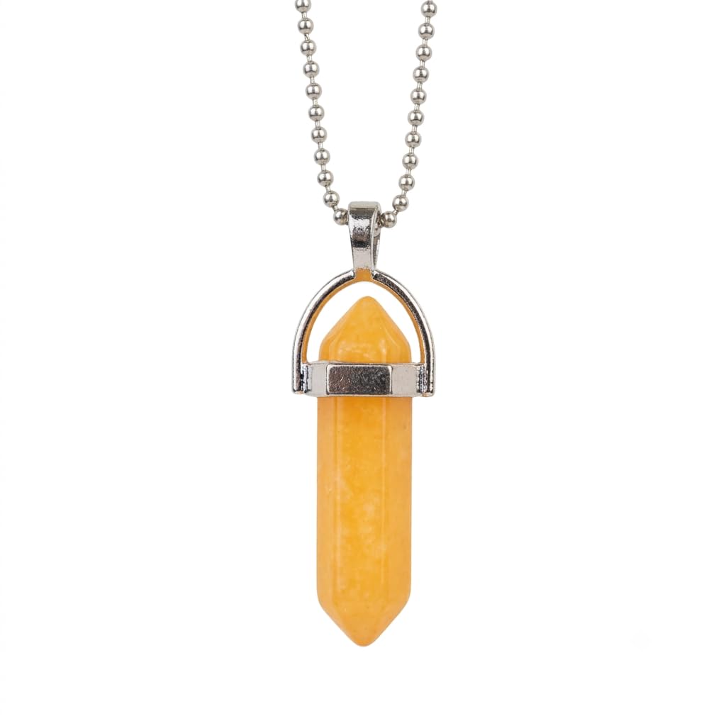 Natural Yellow Citrine Pendant for Men & Women | Oval Gemstone Pendant with Silver Tone Finish | Polished Yellow Citrine Stone Pendant for Daily Wear, Fashion Jewelry & Gifting-image-10