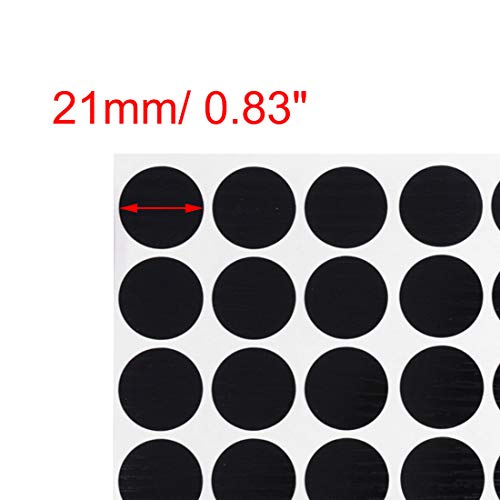 Image of uxcell Furniture Desk Table Self-Adhesive Screw Hole Covers Stickers 54 in 1 Black
