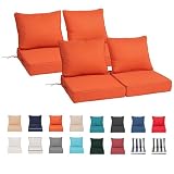 22x22In Set 4 Chair Cushions for Outdoor Furniture, Deep Seat Replacement...
