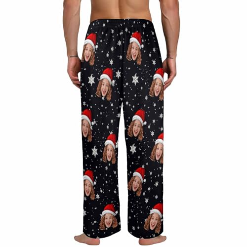 Custom Face Pajama Pants for Women Men Personalized Sleep Bottoms Christmas Printed Pj Casual Pajamas Loose Fit Lounge Pants3