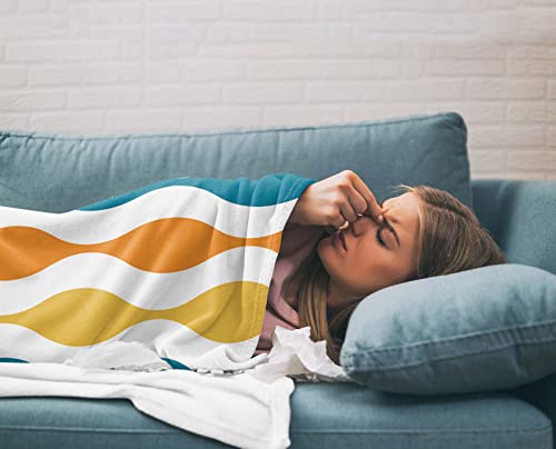 Modern Vintage Geometric Wavy Stripe Throw Blankets for Sofa Couch Bed Decorative Mid Century Boho Colorful Drop Shapes… - Image 5