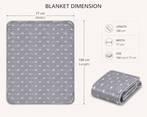 Image of THE LITTLE LOOKERS Soft Blanket for Babies | Ultra Soft, Breathable & Skin-Friendly | Safe & Chemical-Free | All-Season Use | Lightweight AC Blanket for 0-1 Years (Grey)