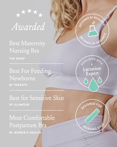 Image of Bodily Everything Bra - Wireless Nursing Bras for Breastfeeding, Soft Stretchy Maternity Sleep Bra with Clip Down Access