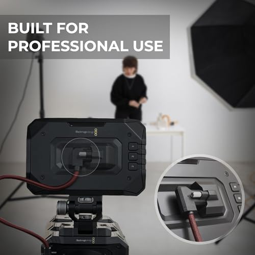Image of Locking EVF and Monitor Cable for Blackmagic Pyxis and URSA Cine 12K Viewfinder | High Speed for 3.1 3.2 USB C | 20 Gbps | 100W | Secure Lock | (15cm (6 inch) - RED)