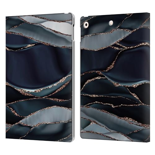 Protection iPad 10.2 étui portefeuille cuir UtArt Waves Marbre