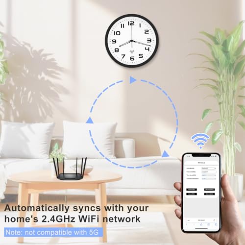 OCEST 10inch Analog Wi-Fi Wall Clock - Image 3