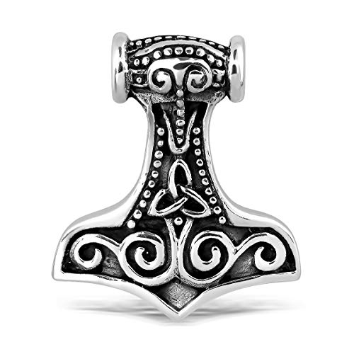 WithLoveSilver de plata de ley Viking amuleto nórdico Warrior martillo de Thor Mjolnir colgante