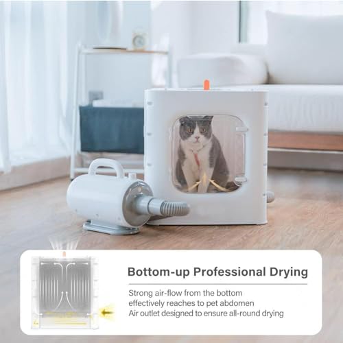 Secador de alta velocidade para cães de grande capacidade de 62 l, controle inteligente de temperatu