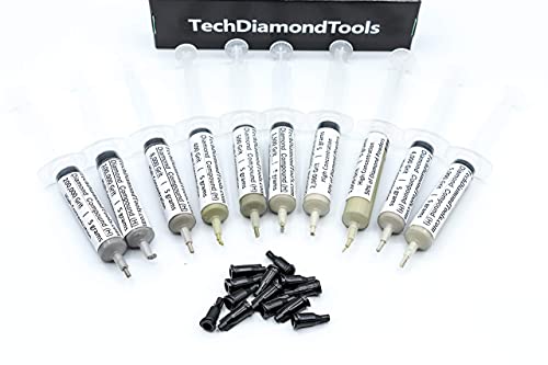 TechDiamondTools Kit de 10 Pasta de Polimento Composto de Polimento de Diamante de Grão 200.000 A 40