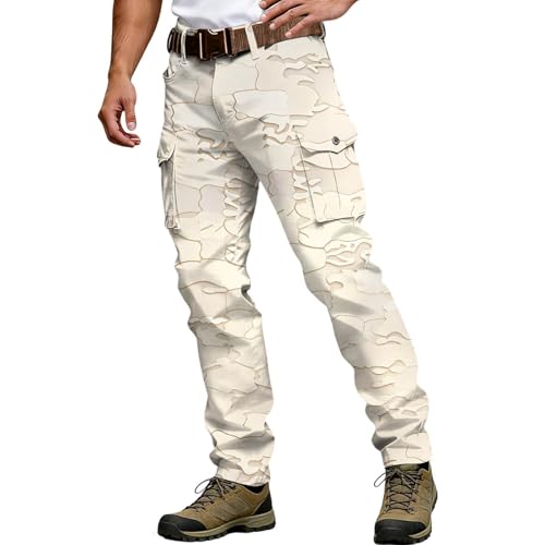 Pantalon cargo homme en coton léger décontracté avec poches de travail