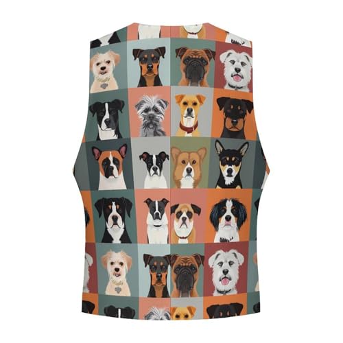 Dog Selfie Novelty Men's Suit Vest Casual Formal Dress Vests Business Waistcoat4