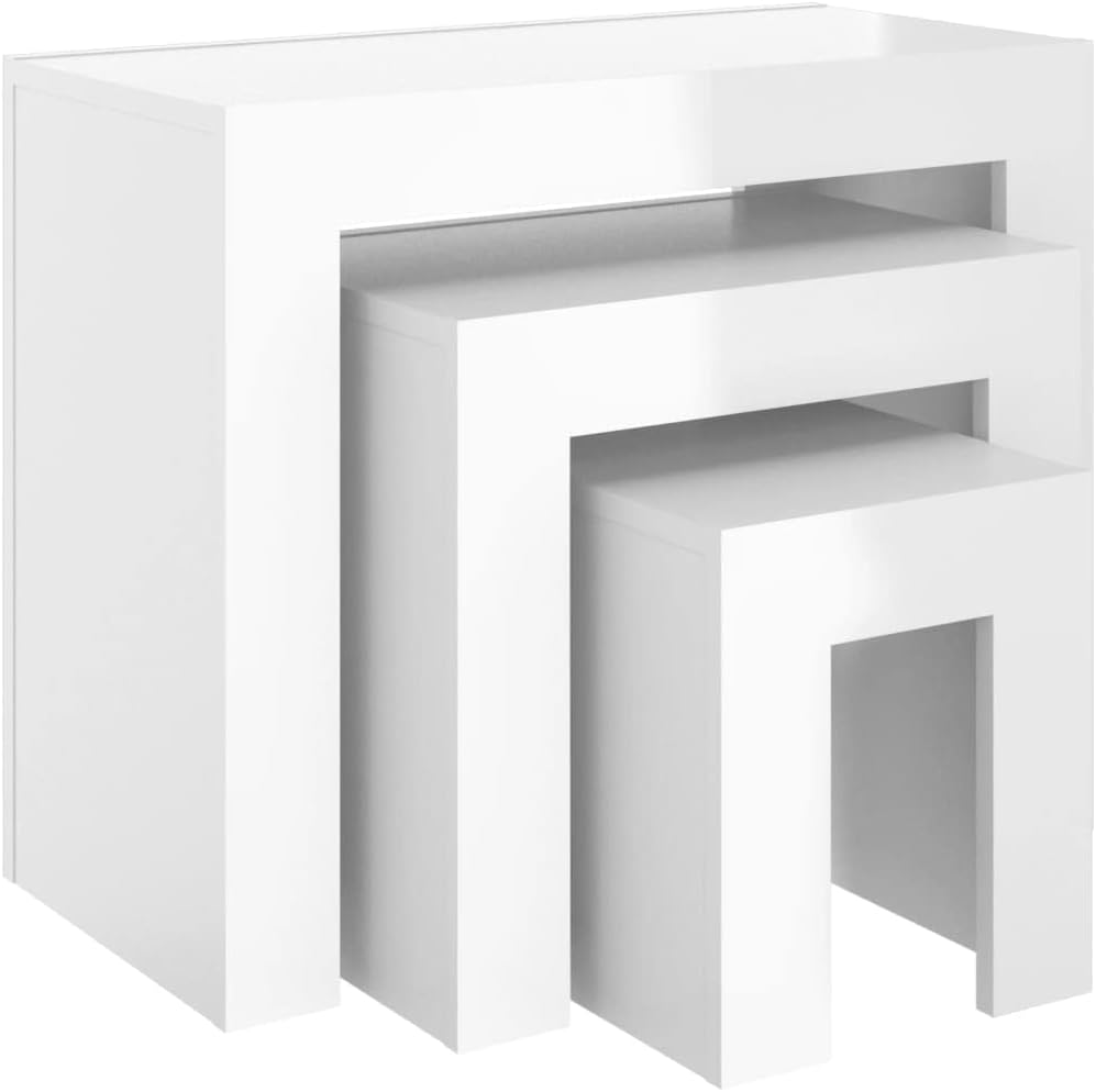 vidaXL 3x Nesting Coffee Tables Home Living Room Furniture Accessories