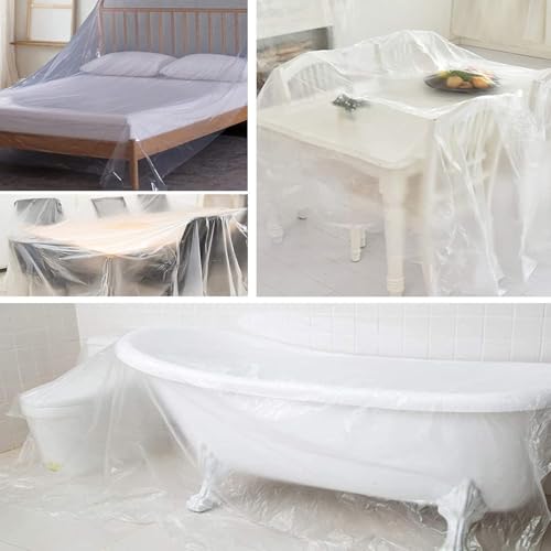 TUAKIMCE 1 Pack Plastic Sofa Cover, Sofa Storage Bag, Waterproof Sofas Protection Cover, Proof Dust Covers for Furniture, Sofa Protector Bags for Sofas, Bed,Couch,Ground, 300cm x 200cm - Image 4