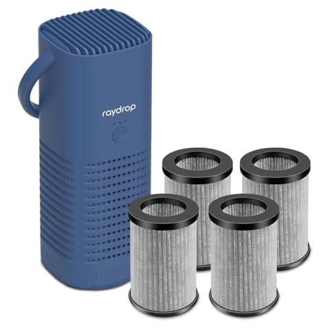 raydrop Portable Mini Air Purifier with 1-Year Pack HEPA Replacement Filter Cover