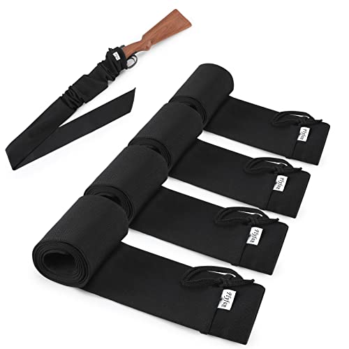 4 Pack Gun Socks For Rifles And Shotguns, Silicone Treated Knit Gun Sock Sleeve, 52 X 4.5 Inch Elastic Design Shotgun Rifle Sock Moisture-Proof, Dustproof And Scratch-Proof Fits Tactical Gun And Rifle With Scopes #TOP24