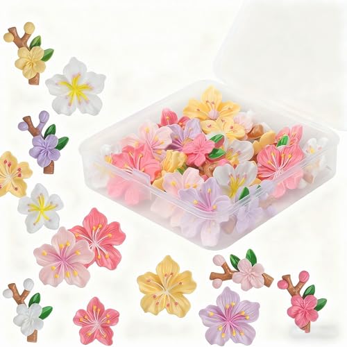 Seinyllu 30 Pcs Flowers Push Pins for Cork Board,Decorative Thumb