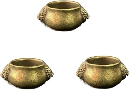 Kit de quemador de incienso chino con polvo cuadrado de 3 piezas de latón cabeza de león pequeño quemador de incienso (para grano de incienso