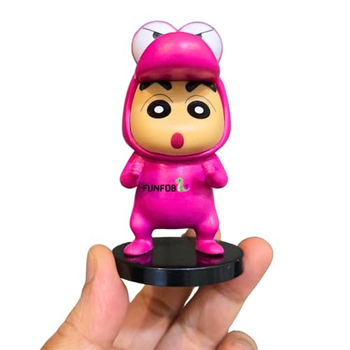 Image of FUNFOB Shinchan Action Figure Height-8cm | Shin chan Figurine Cartoon Figures Toys for Boys & Girls PVC Multicolour | Pink Dino Dress